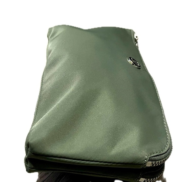 Lululemon Dual Pouch Grey Sage Green Wristlet Bag